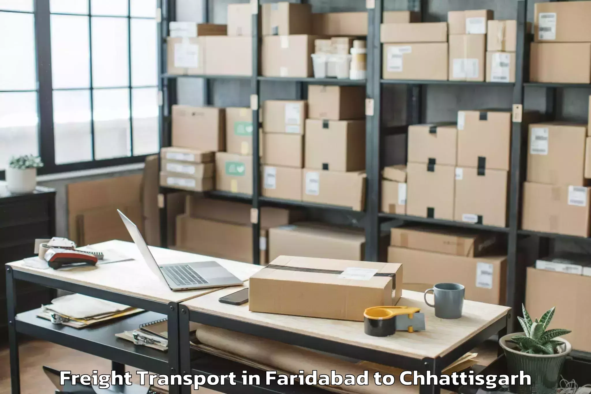 Trusted Faridabad to Kalinga University Raipur Freight Transport